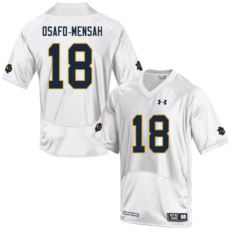 Men's NCAA Notre Dame Fighting Irish #18 Nana Osafo-Mensah Stitched College Under Armour Authentic White Football Jersey GQ10J00ZX